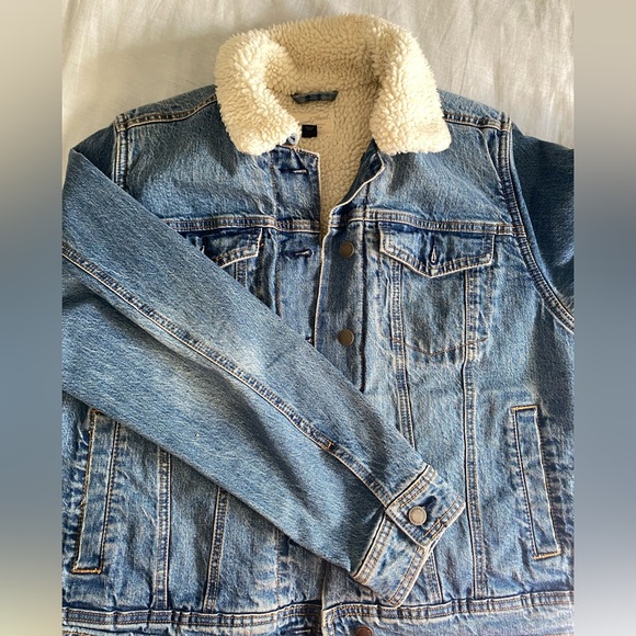 Jean denim shearling jacket target universal thread - Picture 3 of 13